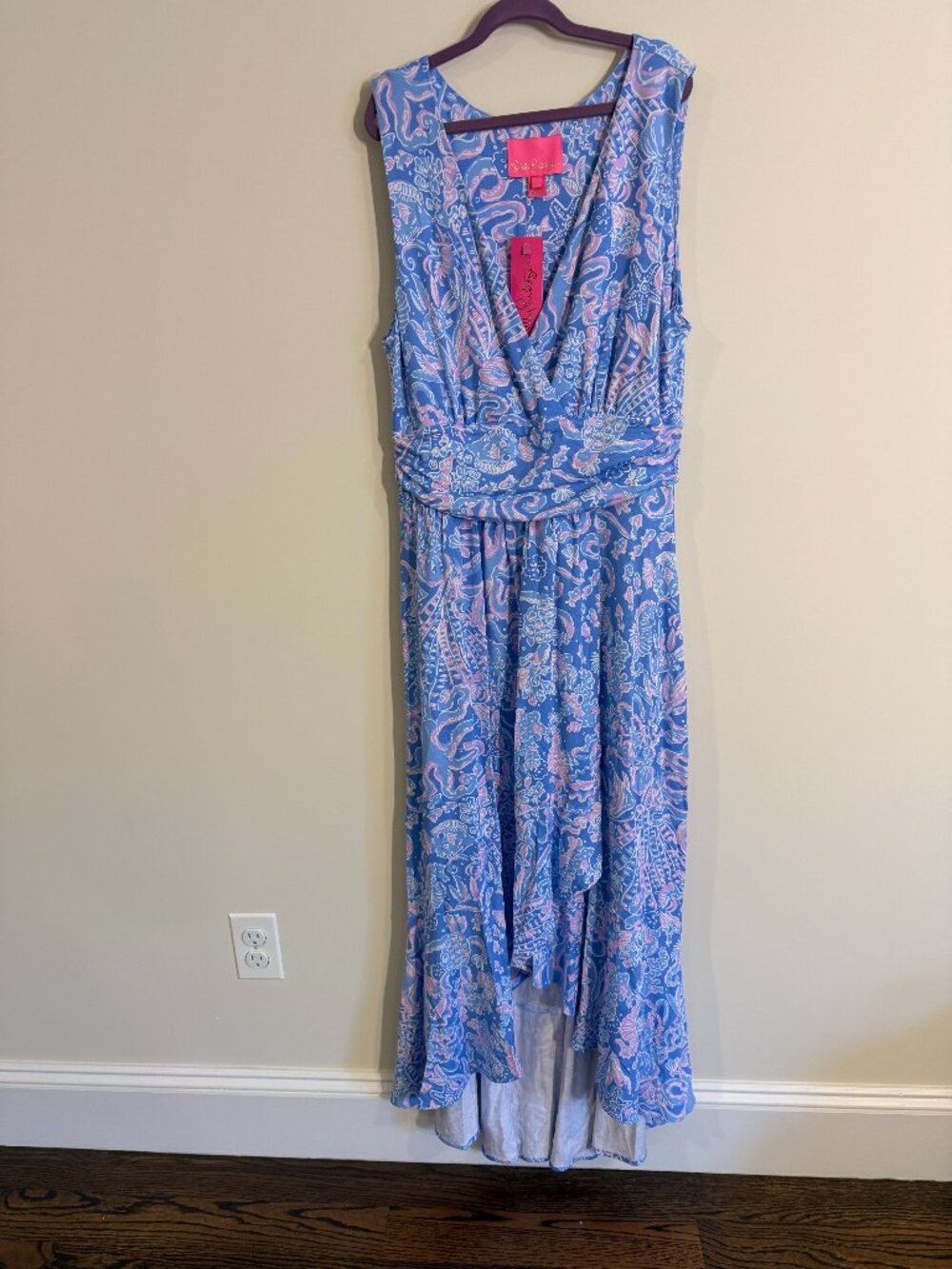 NWT Lilly Pulitzer Moana Maxi Dress Boca Blue Sea What I Sea Medium